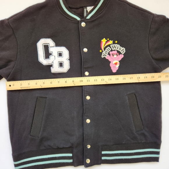 Care Bears You Wish Sweater Jacket Black Kidcore 80's Sporty Cute Fandom Small - Picture 13 of 15